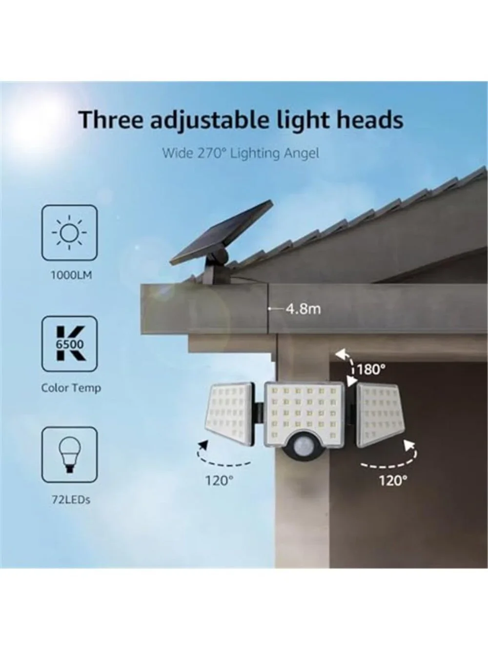 Solar Motion Lights Outdoor Security Lights Waterproof LED Flood Light 2 Pack